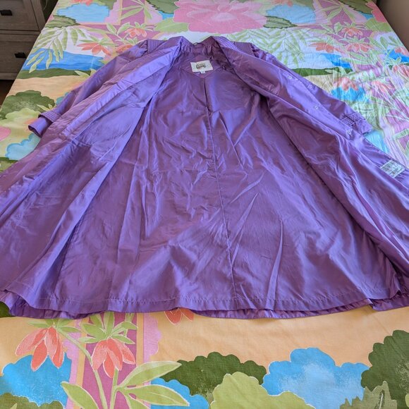 Fleet Street Long Purple Rain Tench Coat Jacket Size 10 - Picture 13 of 15